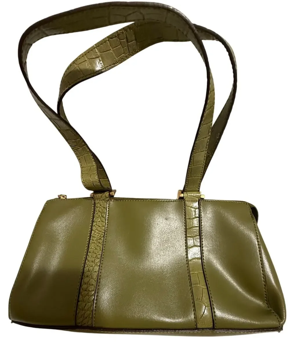 Emelie M. Pea Green Handbag - Zip Closure - 12x7